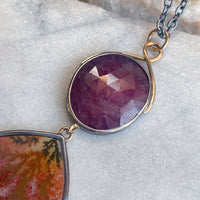 Ruby and Dendritic Agate Necklace